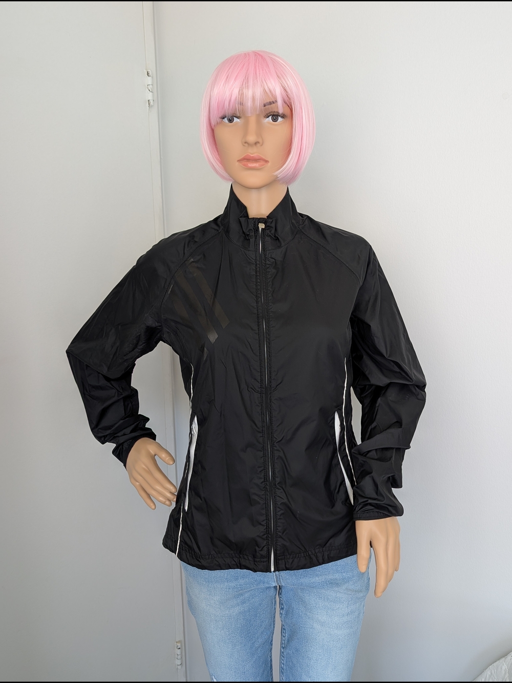Adidas Golf Women's Packable Rain Jacket - Black - Lightweight Active Zip-Up